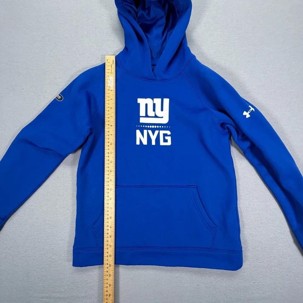 Under Armour Hoodie Kids Large Blue Excellent NFL New‎ York Giants ColdGear